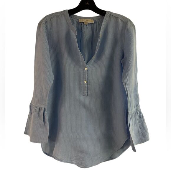 Loft Light Blue Tunic with Bell Sleeves Size XS - Picture 1 of 4